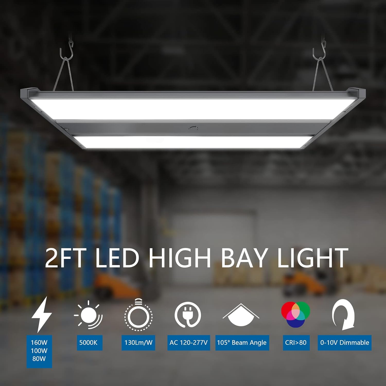 2FT LED High Bay Shop Light 160